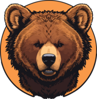 Bear Head Clip Art with AI Generative png