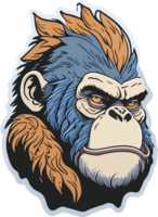 Head of Ape Cartoon with AI Generative png