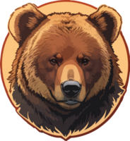 Bear Head Sticker AI Generative png