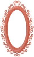 3d model oval wooden openwork frame on transparent background png