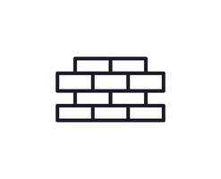 Single line icon of brick on isolated white background. High quality editable stroke for mobile apps, web design, websites, online shops etc. vector