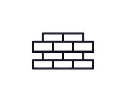 Single line icon of brick on isolated white background. High quality editable stroke for mobile apps, web design, websites, online shops etc. vector