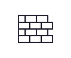 Single line icon of brick on isolated white background. High quality editable stroke for mobile apps, web design, websites, online shops etc. vector