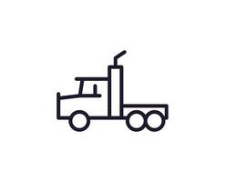 Single line icon of truck on isolated white background. High quality editable stroke for mobile apps, web design, websites, online shops etc. vector