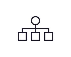 Hierarchy concept. Single premium editable stroke pictogram perfect for logos, mobile apps, online shops and web sites. Vector symbol isolated on white background.