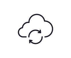 Single line icon of cloud. High quality vector illustration for design, web sites, internet shops, online books etc. Editable stroke in trendy flat style isolated on white background