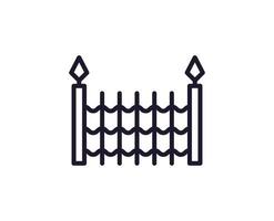 Fence concept. Modern outline high quality illustration for banners, flyers and web sites. Editable stroke in trendy flat style. Line icon of fence vector