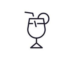 Drinks concept. Modern outline high quality illustration for banners, flyers and web sites. Editable stroke in trendy flat style. Line icon of drink vector