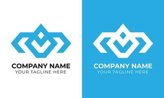 Professional creative corporate modern minimal monogram abstract business logo design template Free Template vector