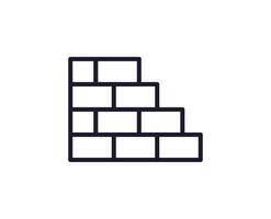 Single line icon of brick on isolated white background. High quality editable stroke for mobile apps, web design, websites, online shops etc. vector