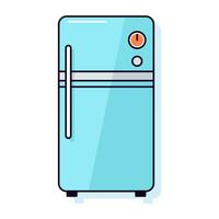 Refrigerator Vivid Flat Image. Perfect for different cards, textile, web sites, apps vector