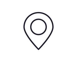 Map pin vector line icon. Premium quality logo for web sites, design, online shops, companies, books, advertisements. Black outline pictogram isolated on white background