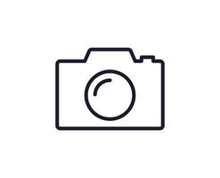 Camera concept. Single premium editable stroke pictogram perfect for logos, mobile apps, online shops and web sites. Vector symbol isolated on white background.