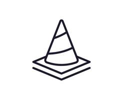Cone concept. Modern outline high quality illustration for banners, flyers and web sites. Editable stroke in trendy flat style. Line icon of cone vector