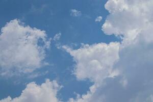 Vibrant Azure Sky and Fluffy Clouds photo