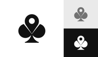Poker casino place logo design vector