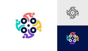 Cycling community logo design vector