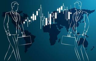 Trading background, wallpaper. Financial candlestick chart, support and resistance level chart. Charts for Forex trading vector