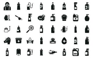 Disinfectant icons set simple vector. Clean spray vector