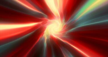 Red hypertunnel spinning speed space tunnel made of twisted swirling energy magic glowing light lines abstract background photo