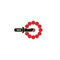 knife throwing target simple symbol icon vector