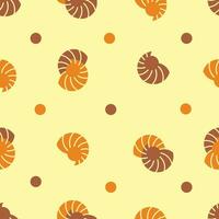 spiral shell snail sand design seamless pattern vector