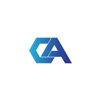 letter ca simple blue gradient logo vector