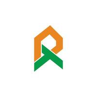letter pt linked colorful simple geometric logo vector