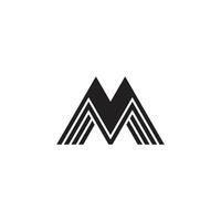 letter m stripes 3d geometric triangle logo vector