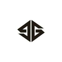 letter eg simple geometric line logo vector