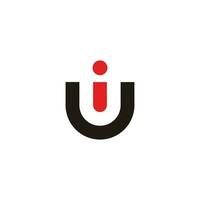 letter iu ui simple geometric cute logo vector