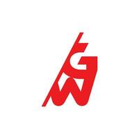 letter gw linked geometric slice logo vector