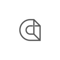 letter cd geometric simple line linked logo vector