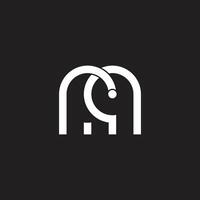 letter rm rq simple loop geometric line logo vector