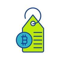 Bitcoin Label Tag Vector Icon