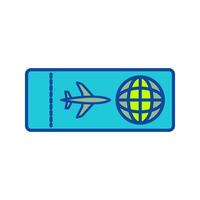 icono de vector de billetes de avión