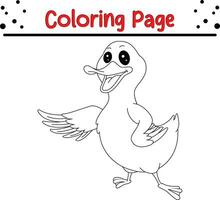 bebé Pato colorante página para niños. vector