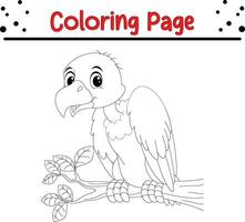 pájaro colorante página para niños. vector