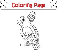 Bird coloring page for children. vector