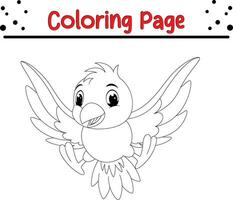 volador pájaro colorante página para niños. vector