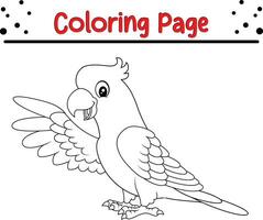 linda guacamayo pájaro colorante página. negro y blanco vector ilustración para un colorante libro.
