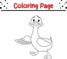 bebé Pato colorante página para niños. vector