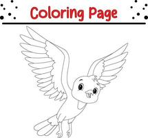 Flying Bird coloring page for children. vector