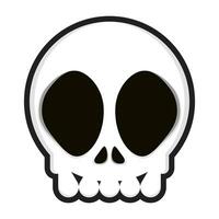 skull scared expression cartoon cute vector