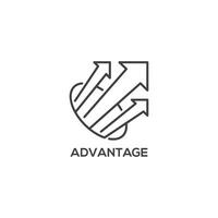 Advantage, business concept. Modern sign, linear pictogram, outline symbol, simple thin line vector design element template