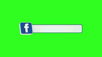 Facebook animation copie espace texte zone sur vert écran video