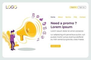 Business Landing Page-Promo vector