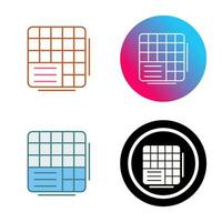 icono de vector de datos de tabla