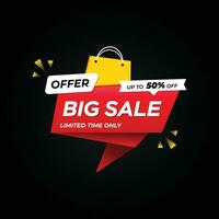 vector big sale sticker template with discount offer