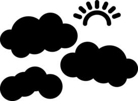 sólido icono para nubes vector